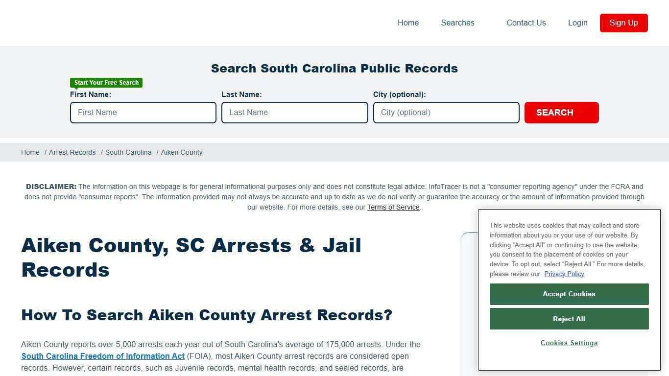 Aiken County, SC Arrests & Jail Records